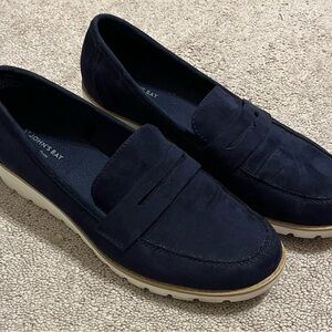 St. John's Bay Women's Navy suede memory foam Loafers